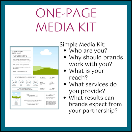 1-Page Media Kit Template (DIGITAL FILE)