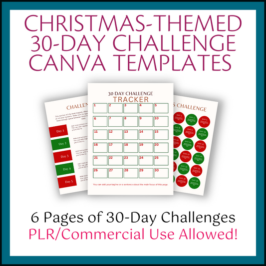 Christmas-Themed 30-Day Challenge Trackers