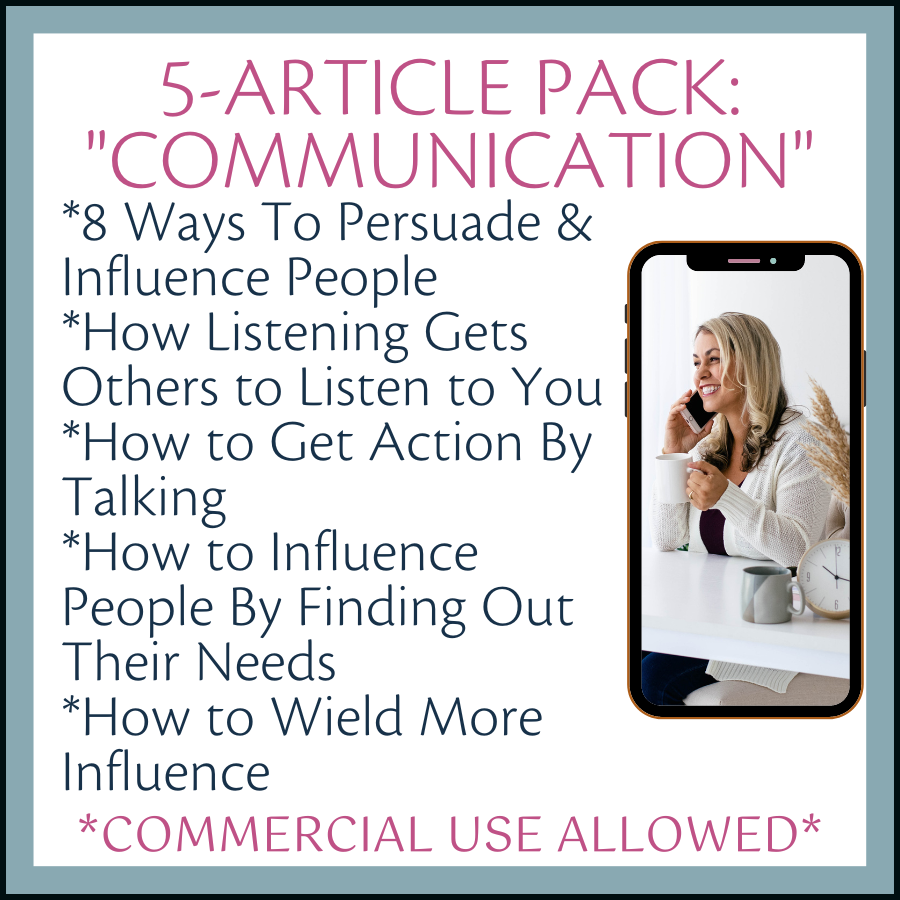 5-Pack of Articles on "Communication" (w/PLR)