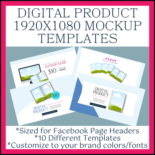 Digital Product Page Header Templates (1920x1080px)
