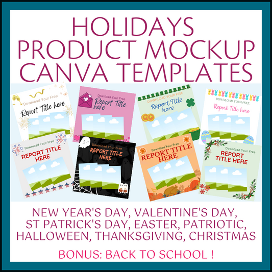 Holidays Product Mockup Templates for Canva (with PLR)