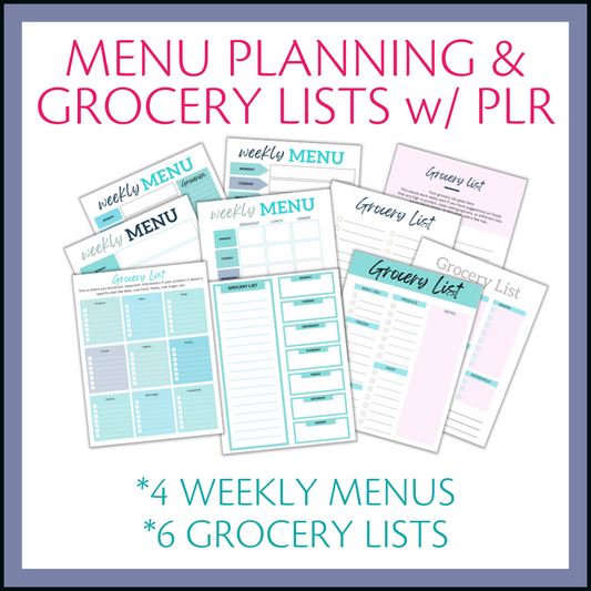 Menu Planning & Grocery Lists Templates (with PLR)