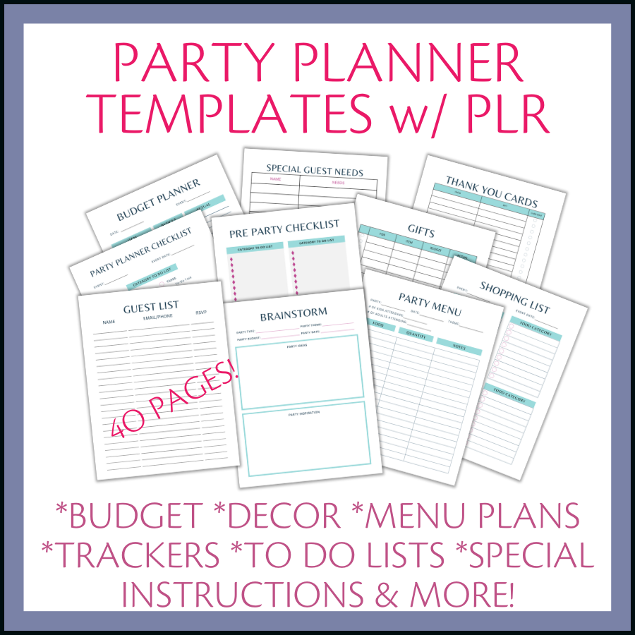 Party Planner Templates (with PLR)