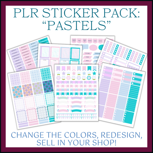 Pastels Sticker Templates w/PLR