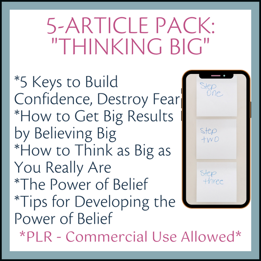 5-Pack of Articles on "Thinking Big" w/PLR