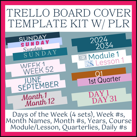 Trello Board Cover Template Kit w/ PLR
